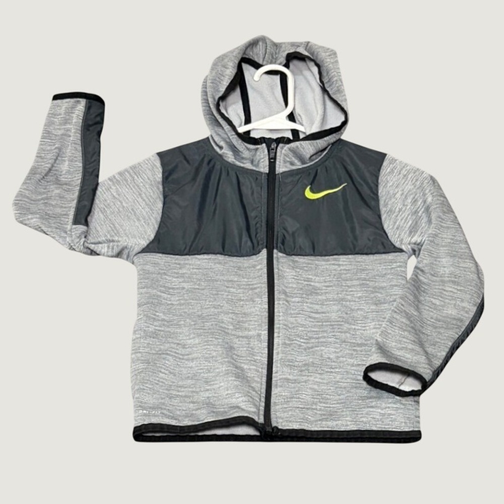 Nike Dri-FIT Kids Gray Space Dye Full Zip Hoodie Jacket Size 7 6-7Yrs